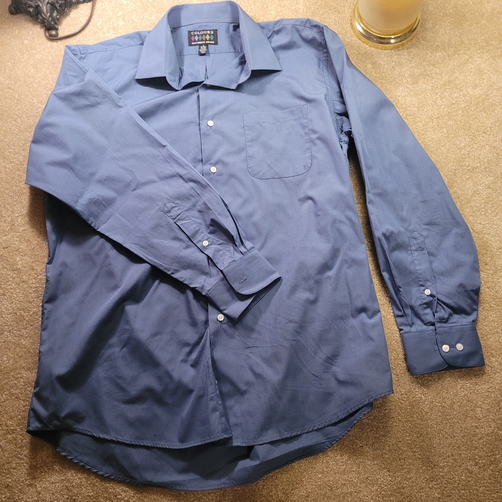 Men's dress shirt Alexander Julian large blue 16-16 1/2, 34/35